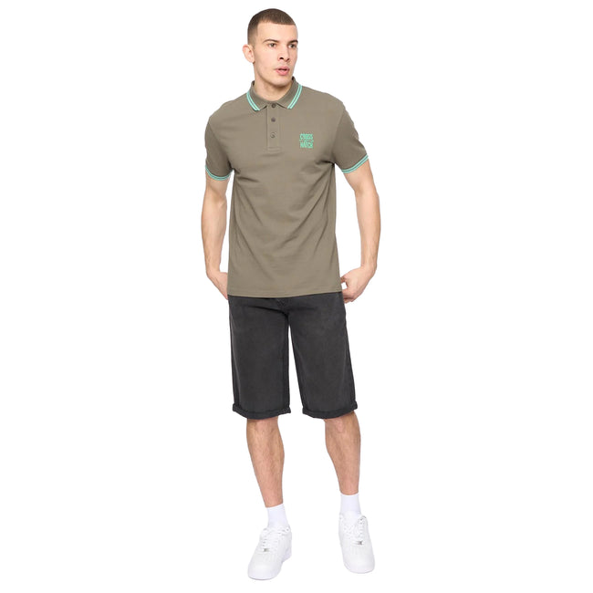 Dark Sage - Side - Crosshatch Mens Changra Polo Shirt
