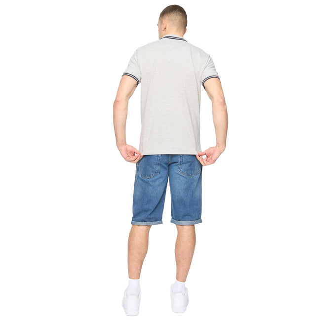 Grey Marl - Back - Crosshatch Mens Changra Polo Shirt