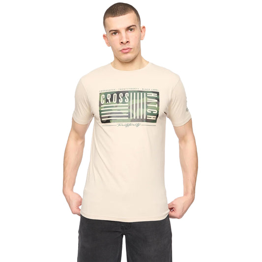 Light Stone - Front - Crosshatch Mens Wenfore T-Shirt