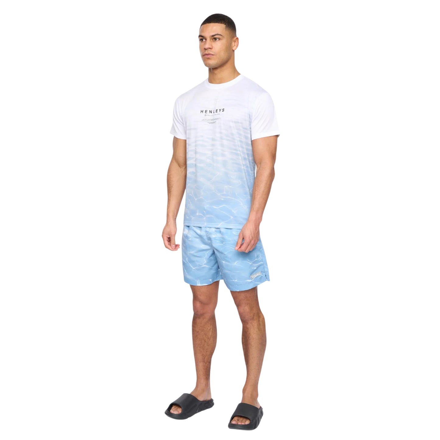 Denim Blue - Side - Henleys Mens Henpool T-Shirt