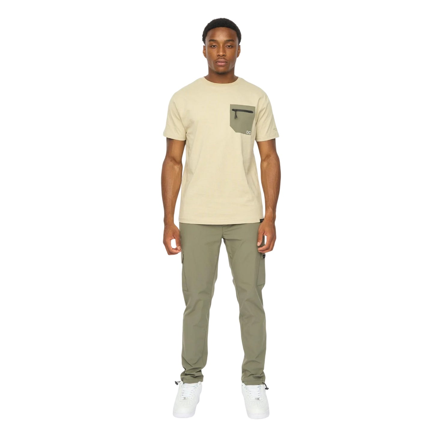 Olive - Side - Duck and Cover Mens Clatslare Combat Trousers