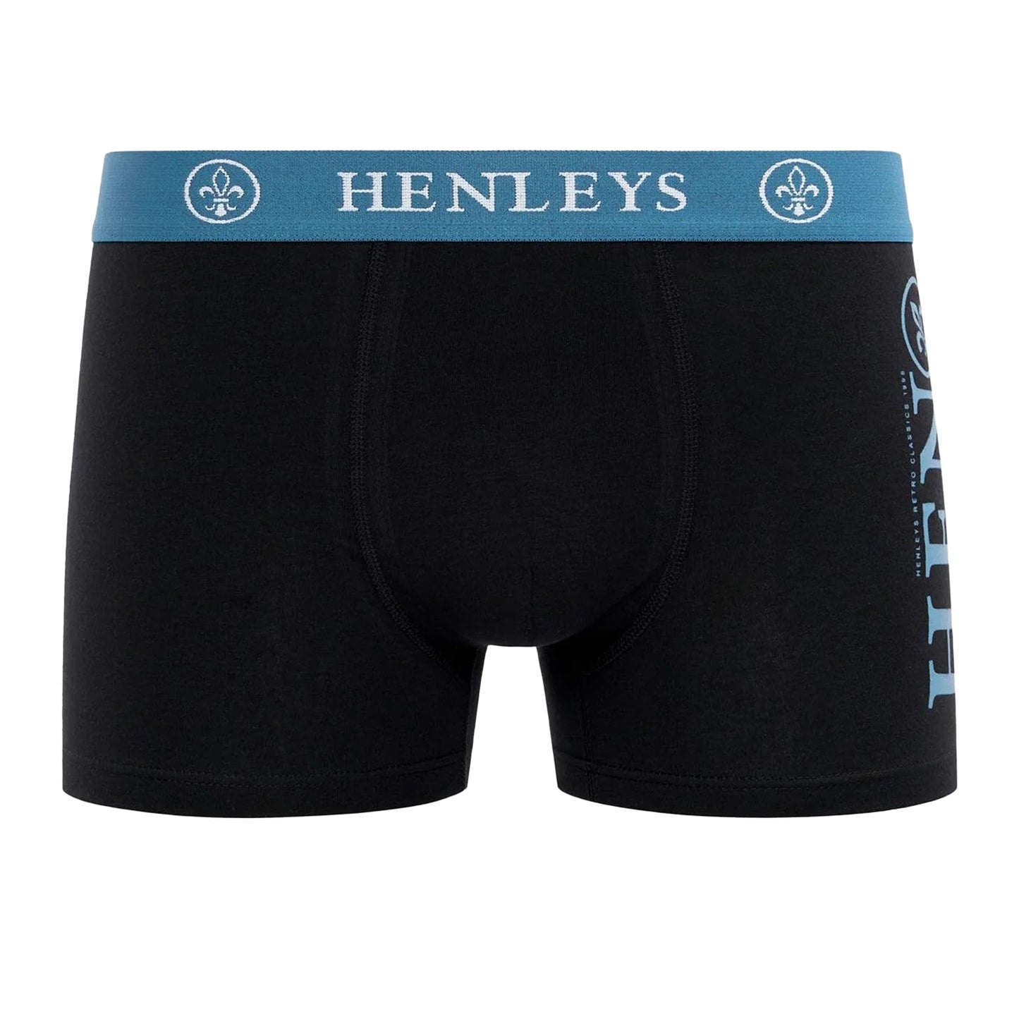 Black - Close up - Henleys Mens Kelpar Boxer Shorts (Pack of 5)