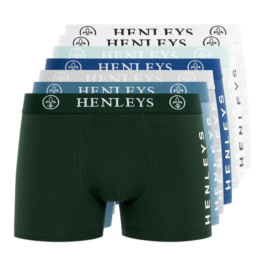 Multicoloured - Front - Henleys Mens Mactyme Boxer Shorts (Pack of 7)