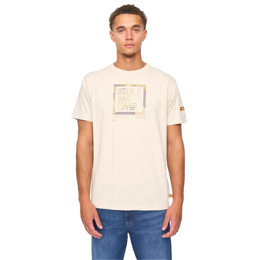 Off White - Front - Duck and Cover Mens Primatic T-Shirt