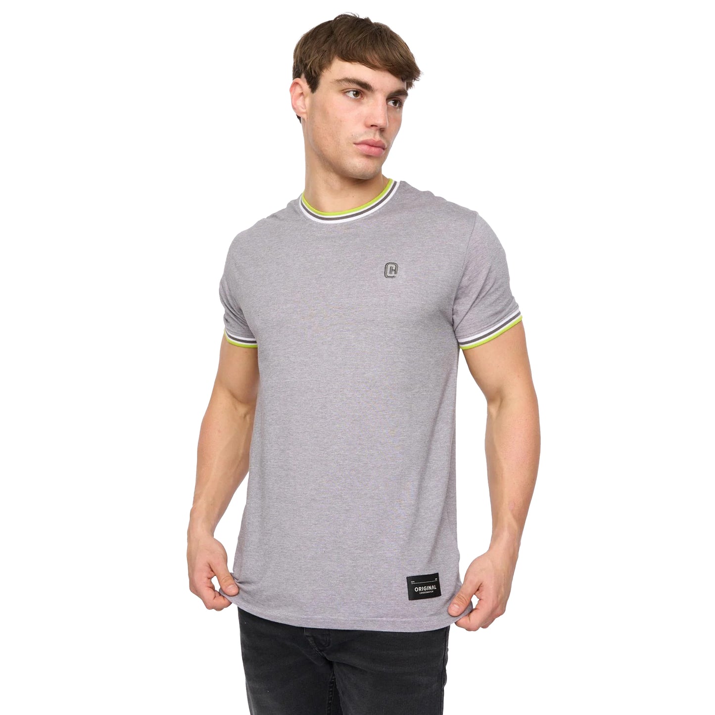 White - Lifestyle - Crosshatch Mens Keraga T-Shirt