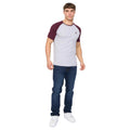 Rum Raisin-Grey Marl - Side - Crosshatch Mens Remison T-Shirt