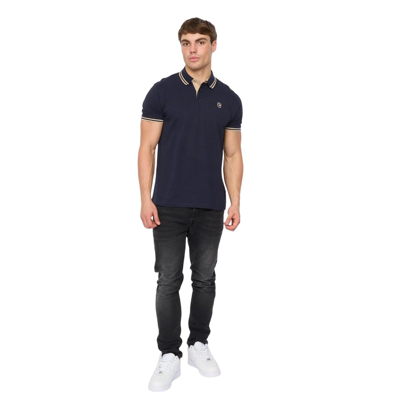 Navy - Lifestyle - Crosshatch Mens Mackerby Polo Shirt