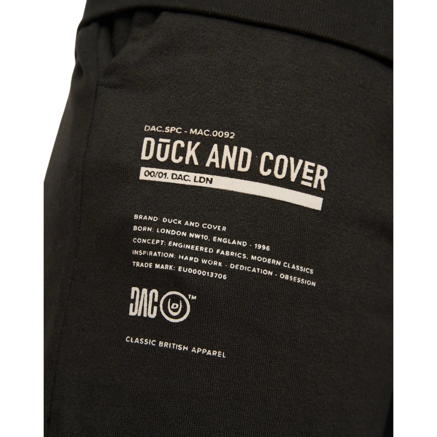 Black - Close up - Duck and Cover Mens Applewood Top & Bottom Set