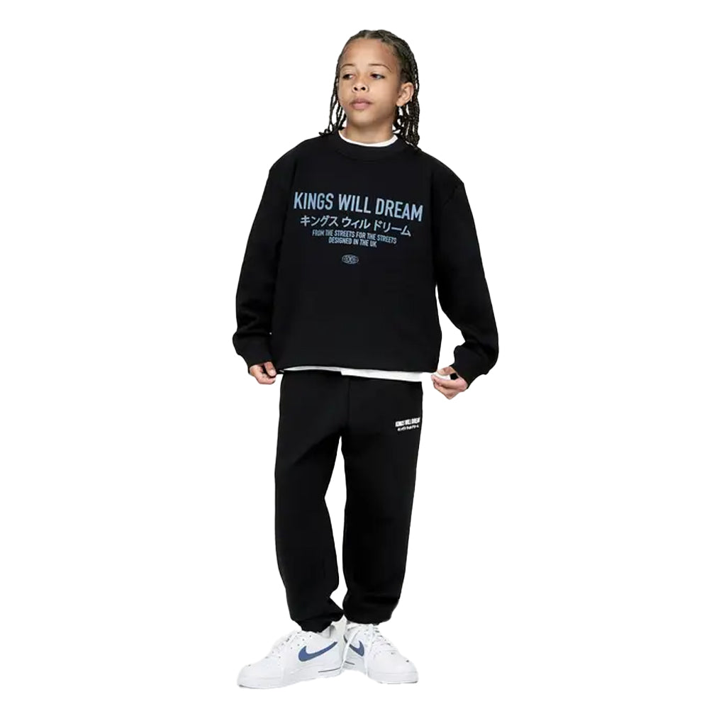 Black - Side - Kings Will Dream Boys Studio Stacked Crew Neck Sweatshirt