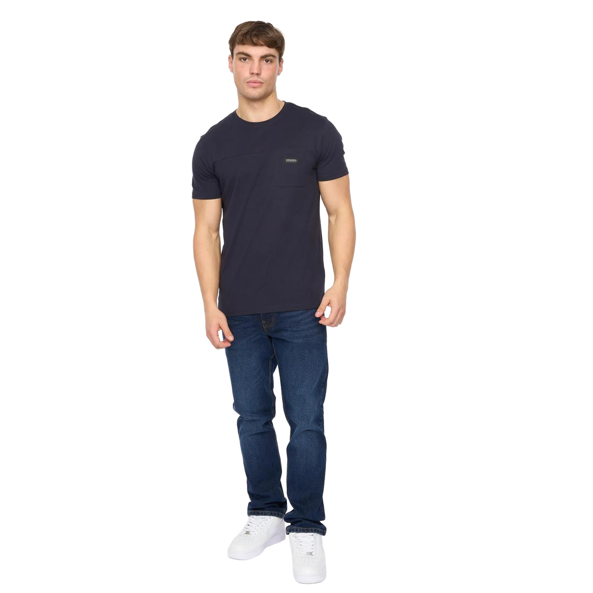 Navy - Lifestyle - Crosshatch Mens Carritore T-Shirt