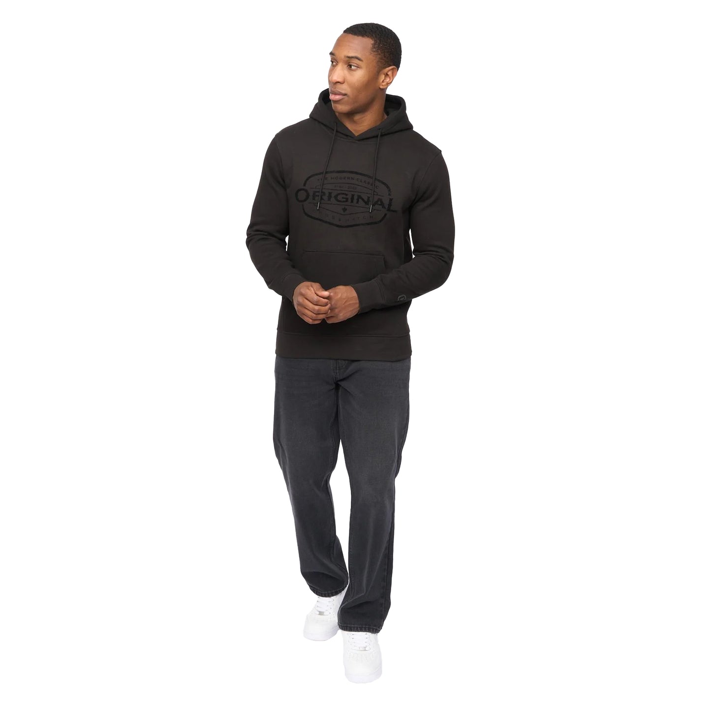 Black - Lifestyle - Crosshatch Mens Traptons Hoodie