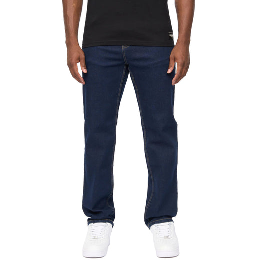 Raw Wash - Front - Crosshatch Mens Detendu Relaxed Fit Jeans