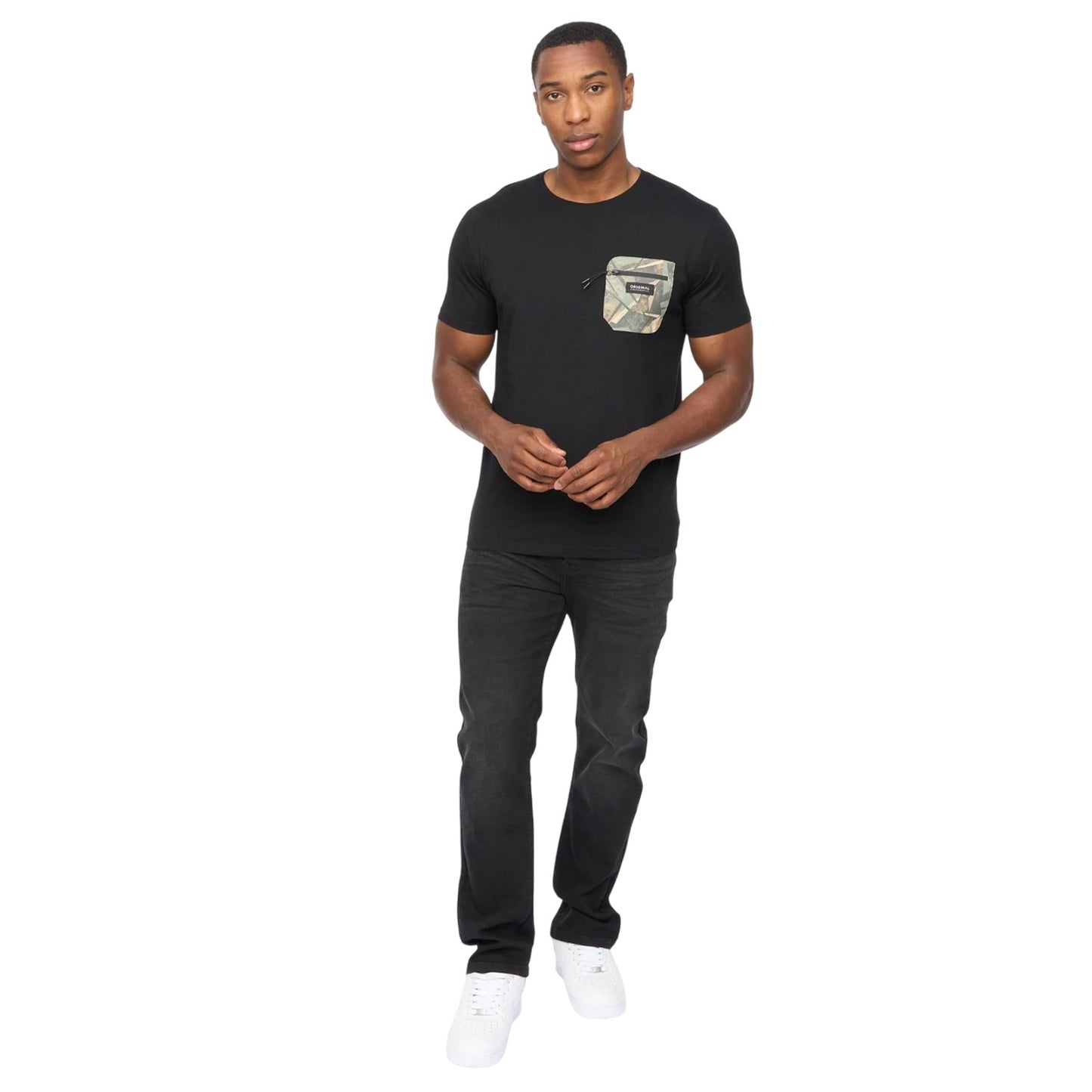 Black - Lifestyle - Crosshatch Mens Campbox T-Shirt