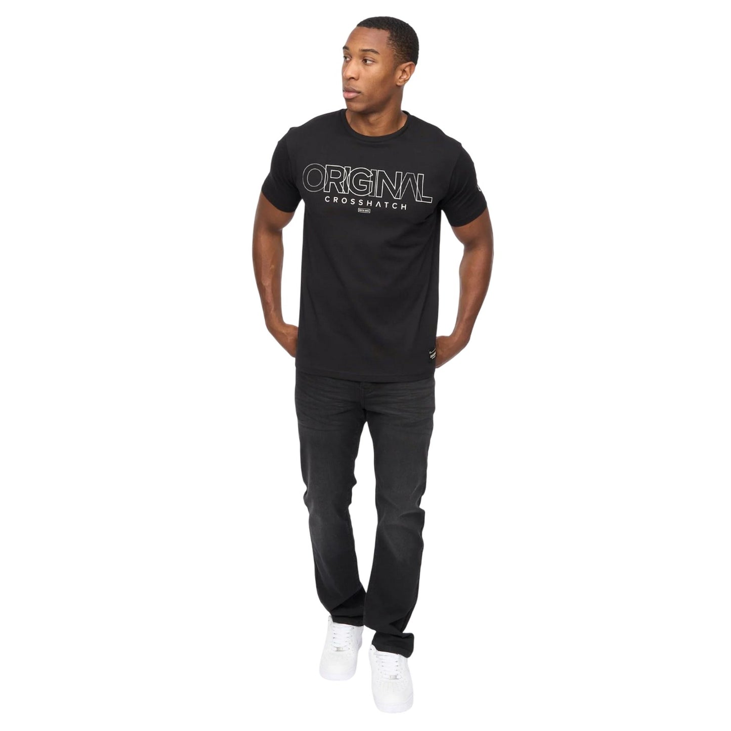 Black - Lifestyle - Crosshatch Mens Carrimoore T-Shirt