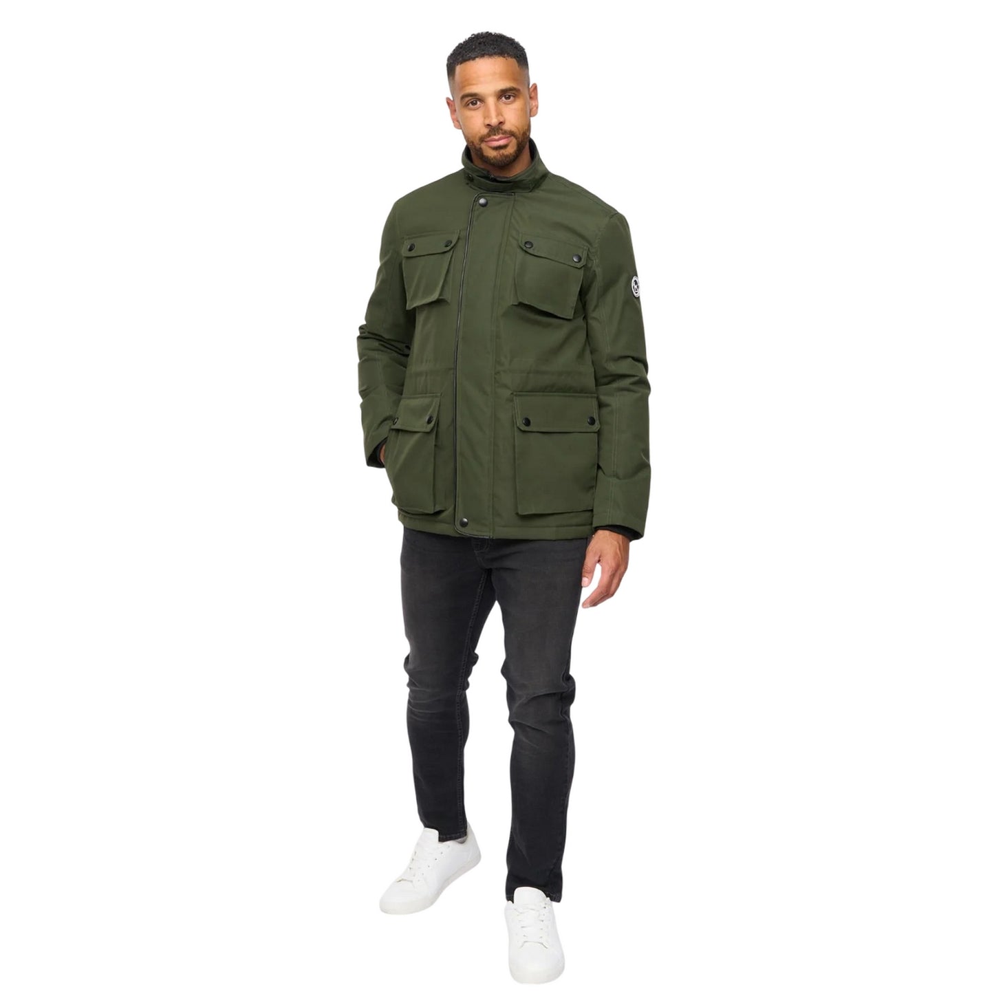 Olive - Side - Bewley & Ritch Mens Andarsen Funnel Neck Jacket