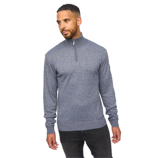 Charcoal Marl - Front - Bewley & Ritch Mens Delloway Funnel Neck Jumper