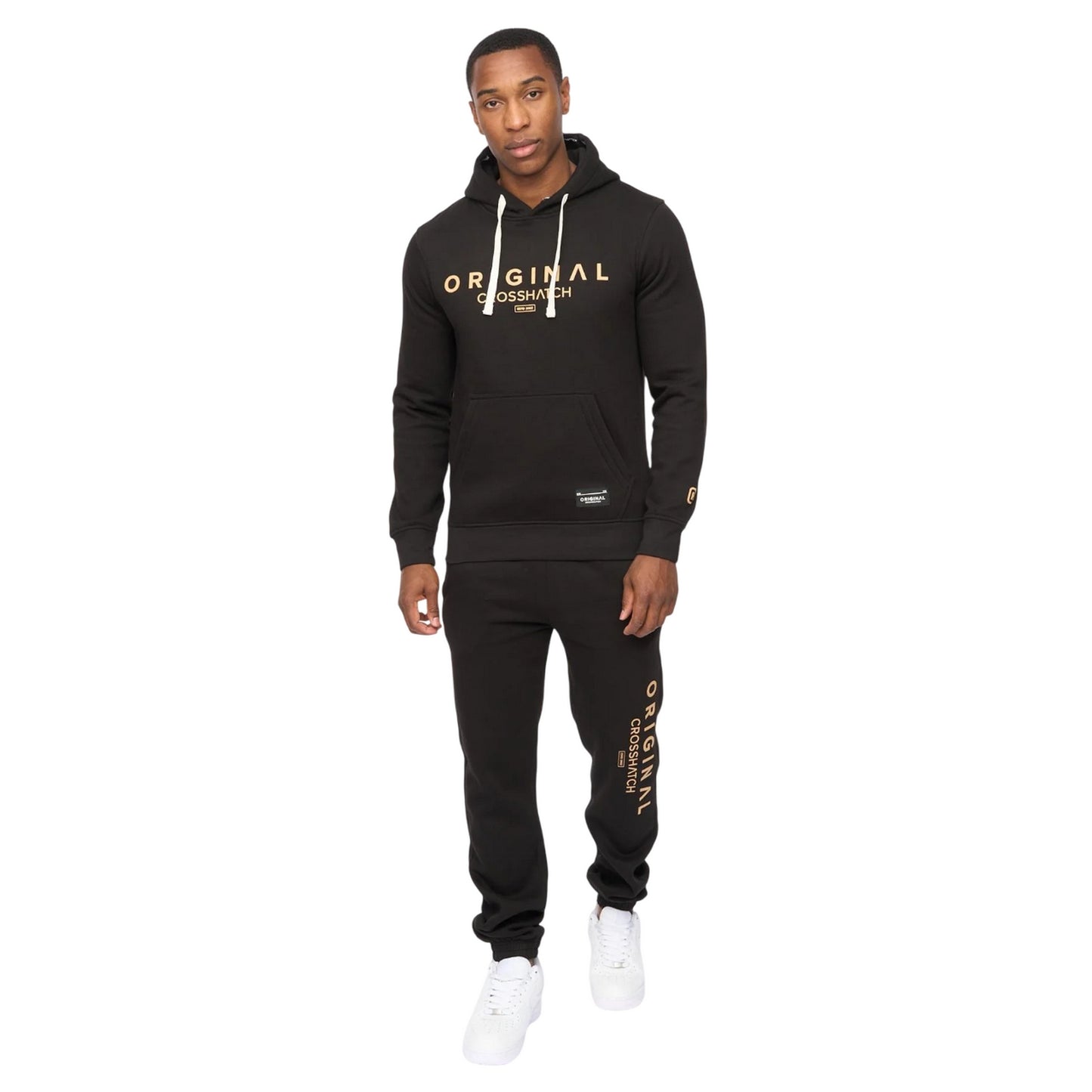 Black - Lifestyle - Crosshatch Mens Jamals Hoodie