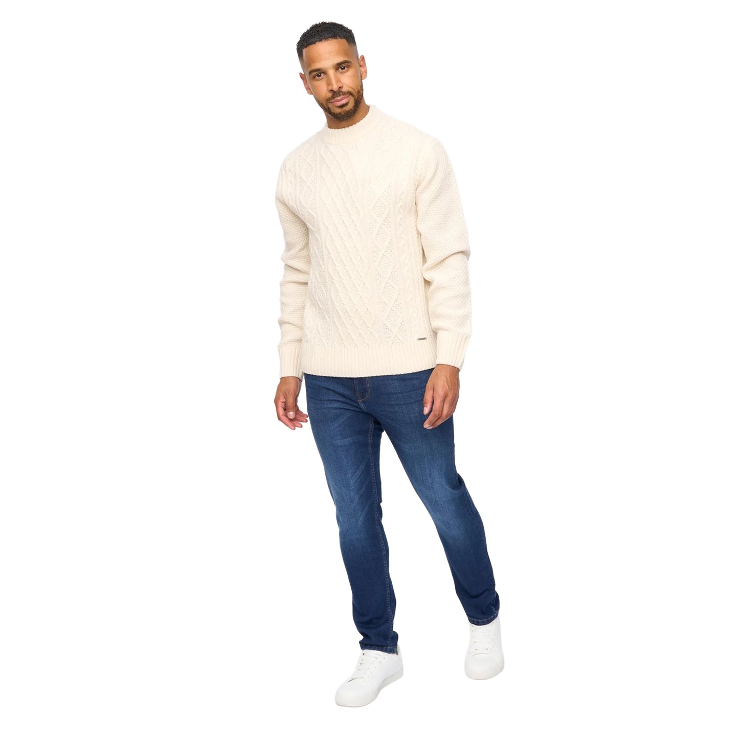 Light Stone - Lifestyle - Bewley & Ritch Mens Cable Knit Jumper