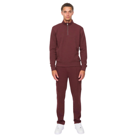 Wine - Front - Duck and Cover Mens Slellmoore Tracksuit Set