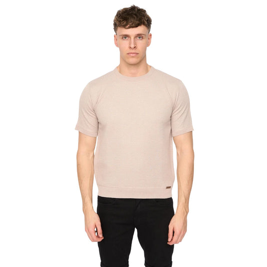 Stone - Front - Duck and Cover Mens Marvela Knitted T-Shirt