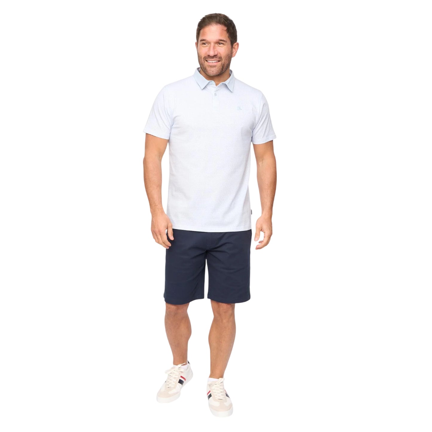 Navy - Side - Bewley & Ritch Mens Clarksten Cotton Regular Chino Shorts
