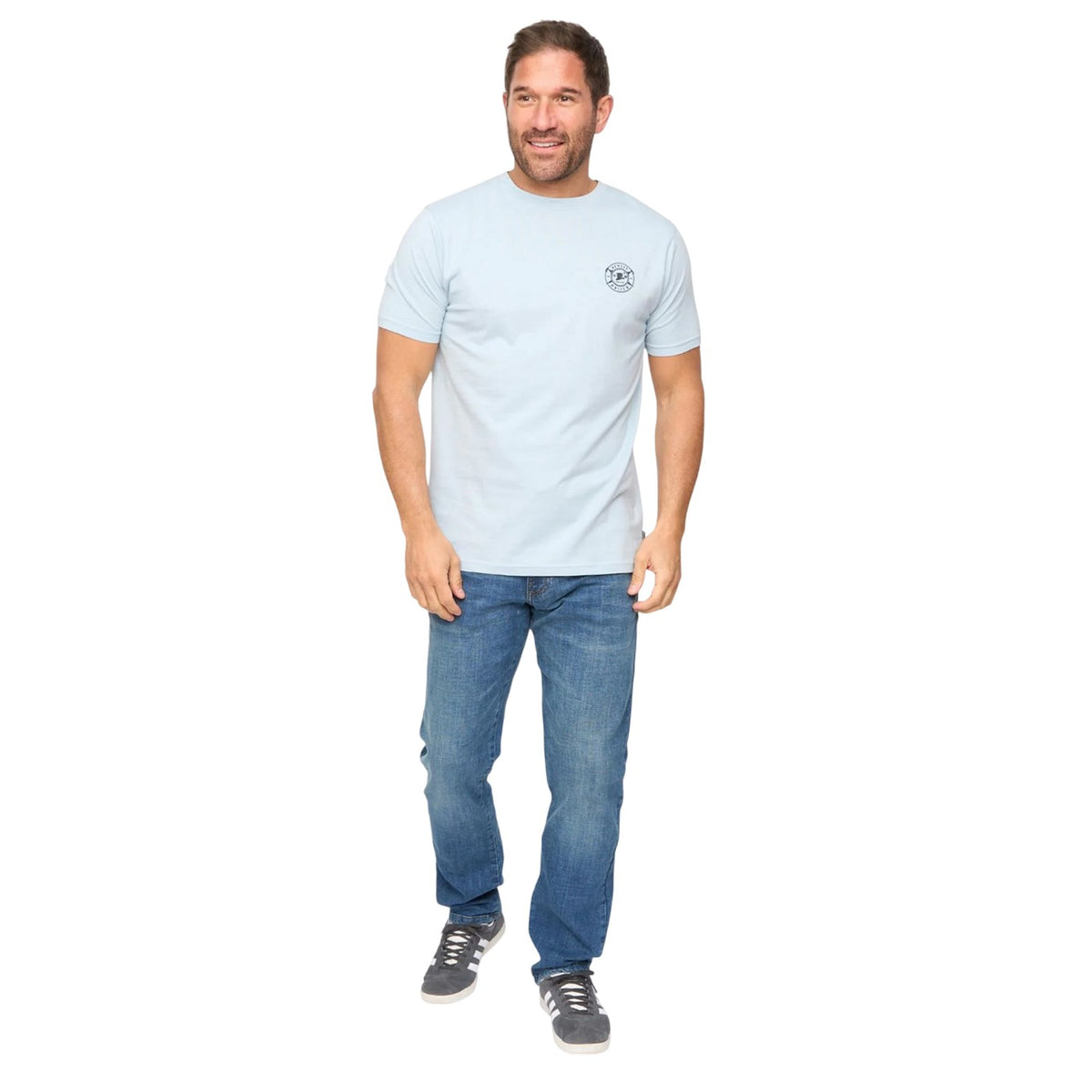 Blue - Lifestyle - Bewley & Ritch Mens Arkley Embroidered Logo Soft T-Shirt