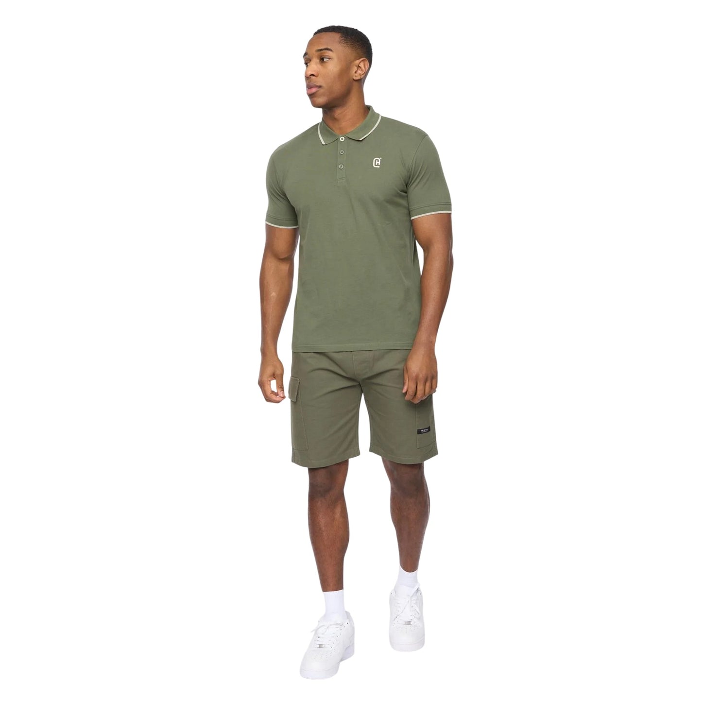 Thyme - Side - Crosshatch Mens Utilate Elasticated Waist Cargo Shorts