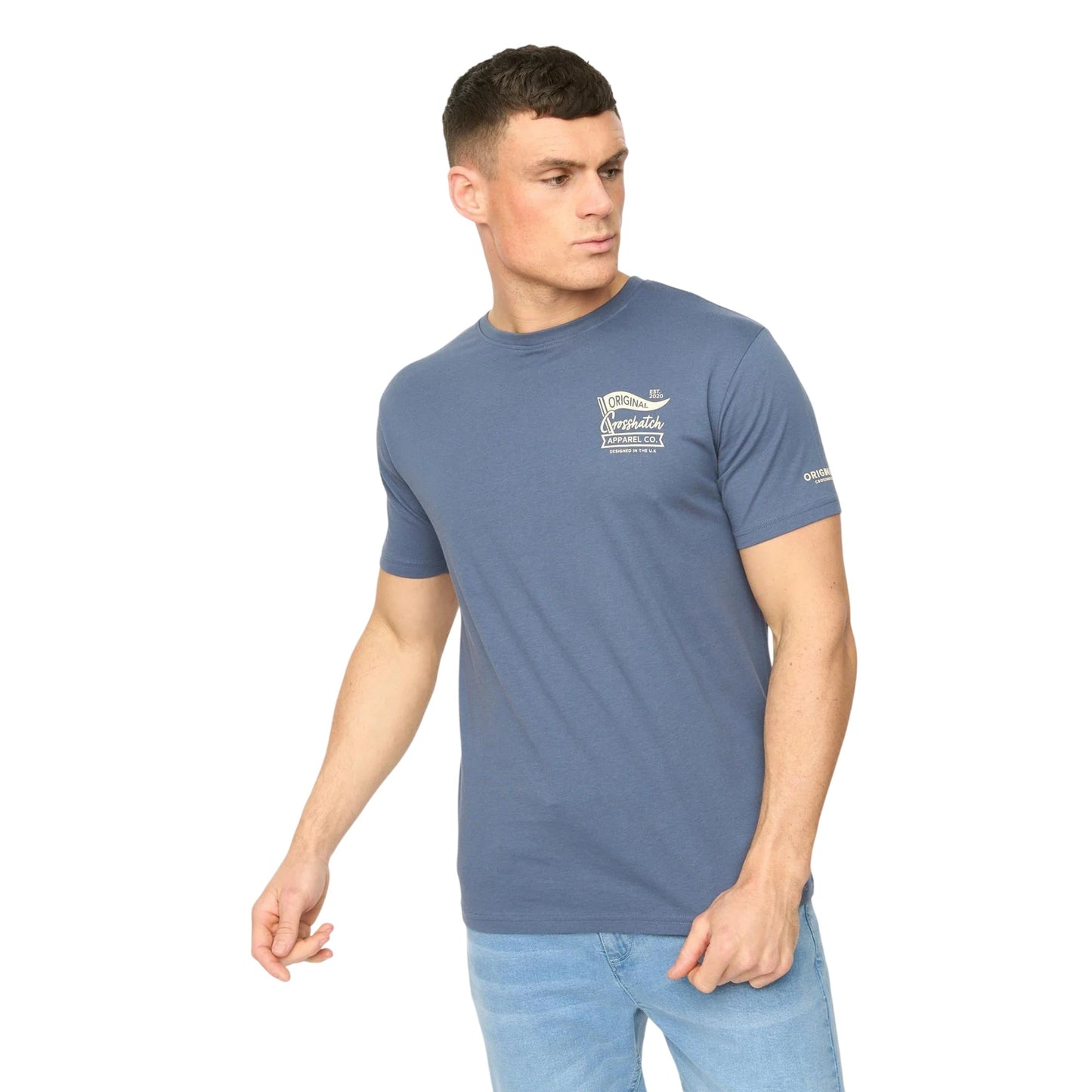 Multicoloured - Close up - Crosshatch Mens Tryplex Cotton T-Shirt (Pack of 5)