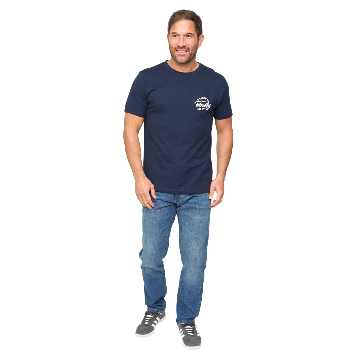 Navy - Side - Bewley & Ritch Mens Milestan T-Shirt