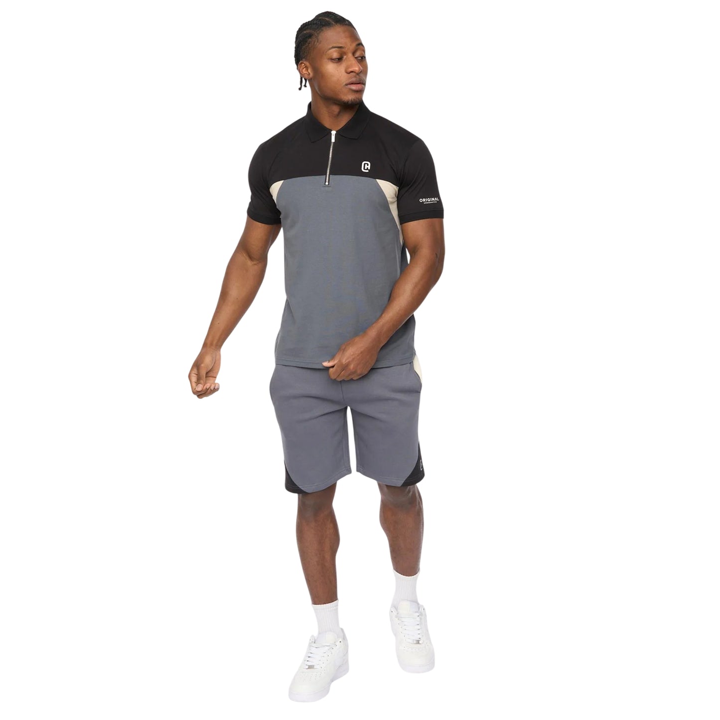 Slate - Lifestyle - Crosshatch Mens Castlebay Polo Shirt