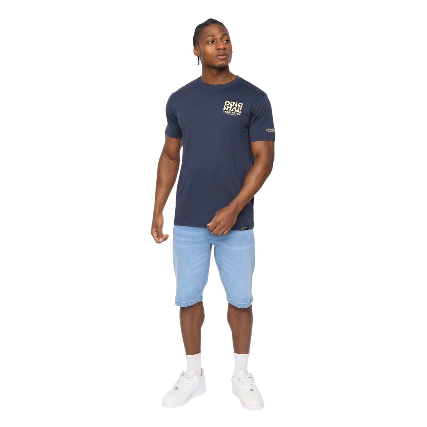 Navy - Lifestyle - Crosshatch Mens Wellmoores T-Shirt