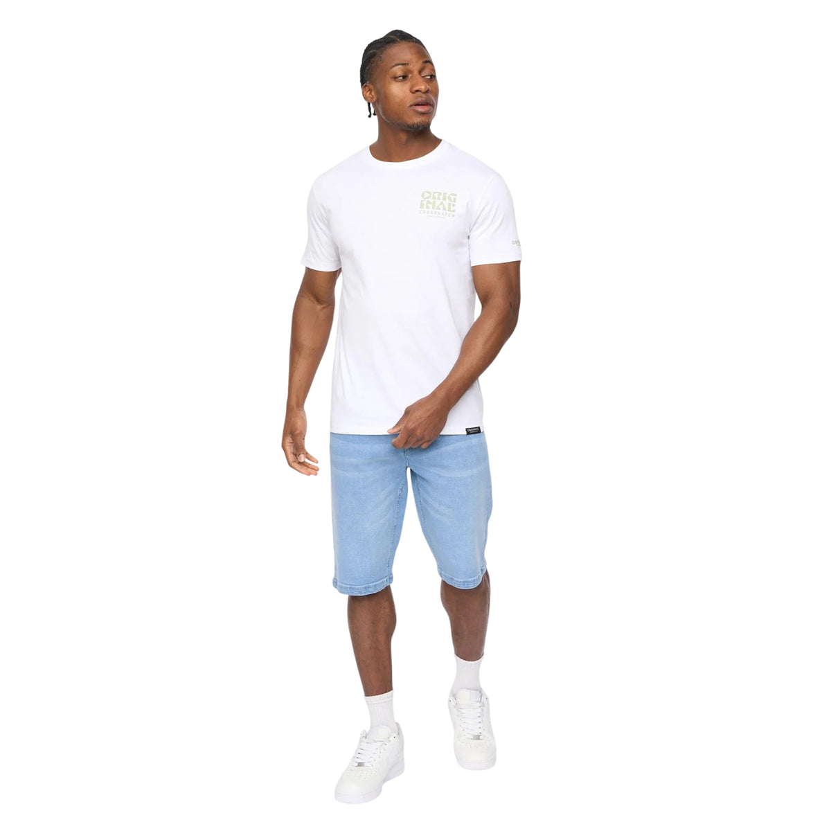 White - Lifestyle - Crosshatch Mens Wellmoores T-Shirt