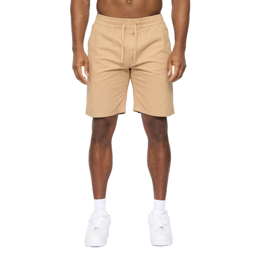 Stone - Front - Crosshatch Mens Blansmoore Elasticated Waist Shorts