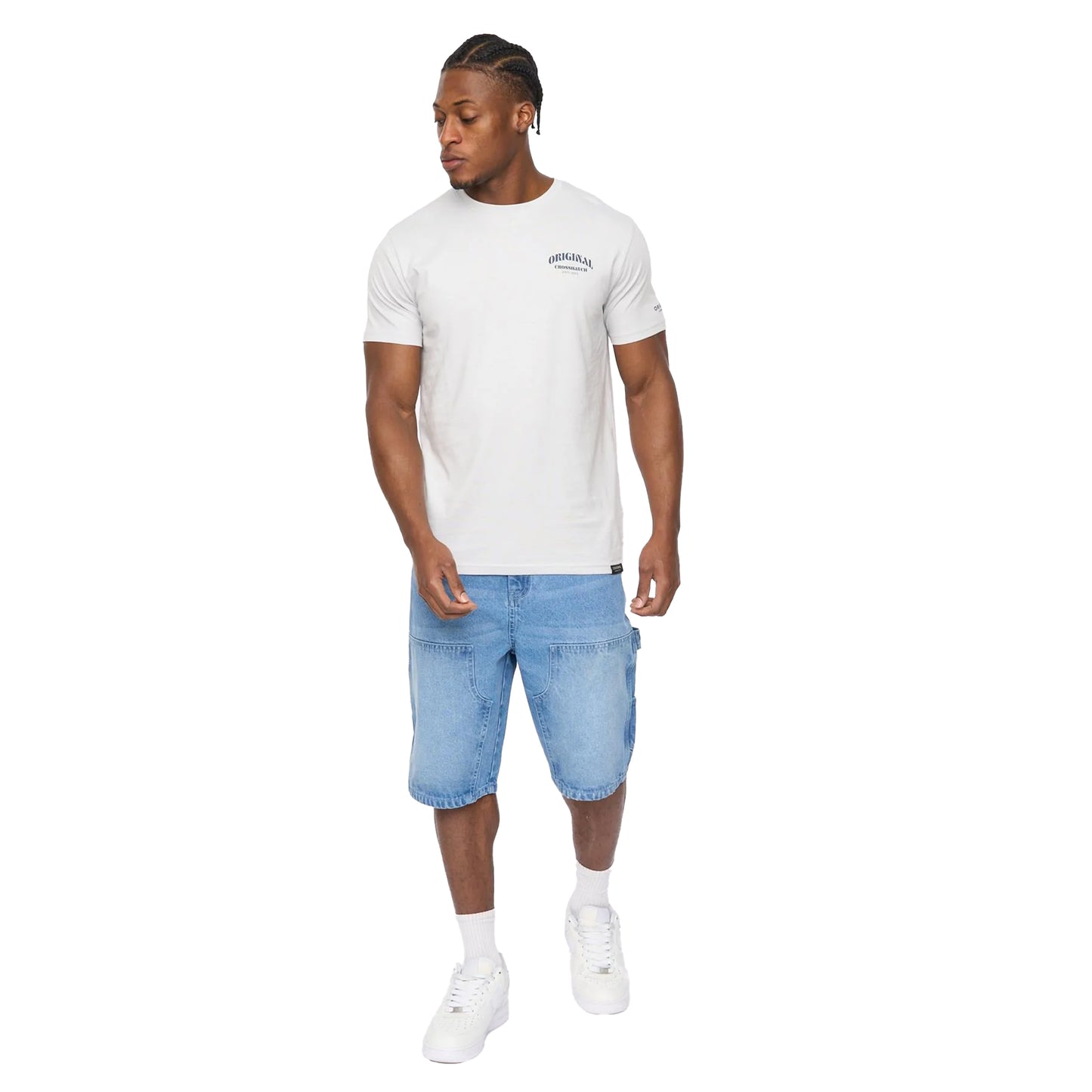 Light Wash - Lifestyle - Crosshatch Mens Teleman Denim Shorts