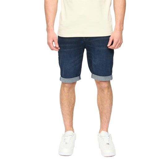 Dark Wash - Front - Crosshatch Mens Youlgreeve Denim Belted Shorts