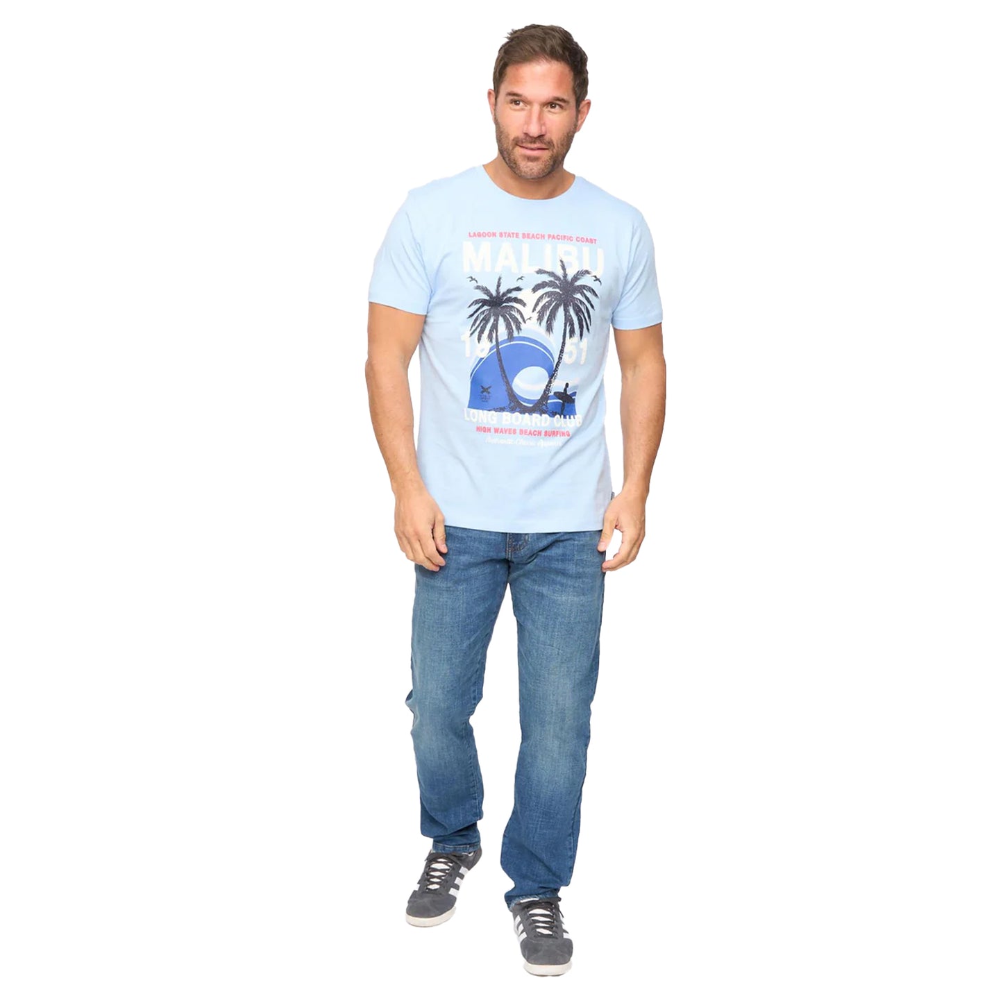 Light Blue - Lifestyle - Bewley & Ritch Mens Malwaves Relaxed Fit T-Shirt