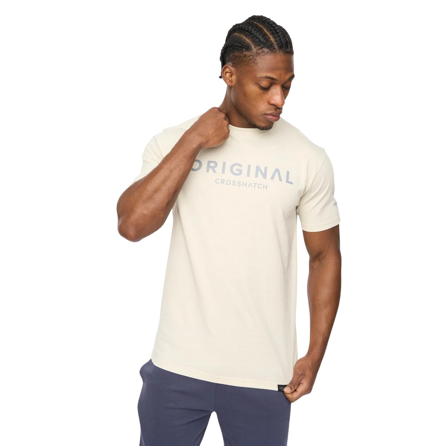 Neutral - Side - Crosshatch Mens Bardon Cotton T-Shirt
