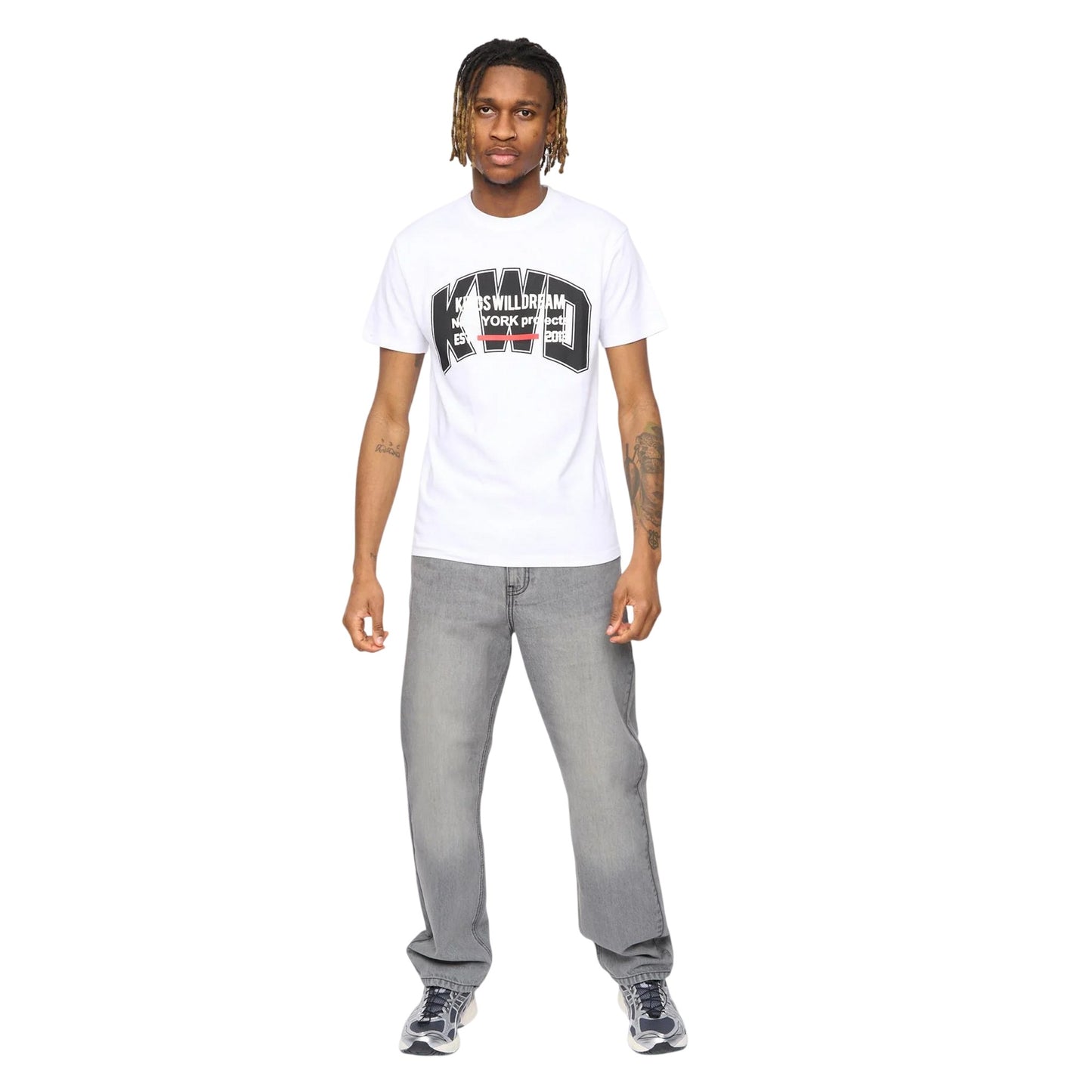 White - Side - Kings Will Dream Mens Typeover T-Shirt