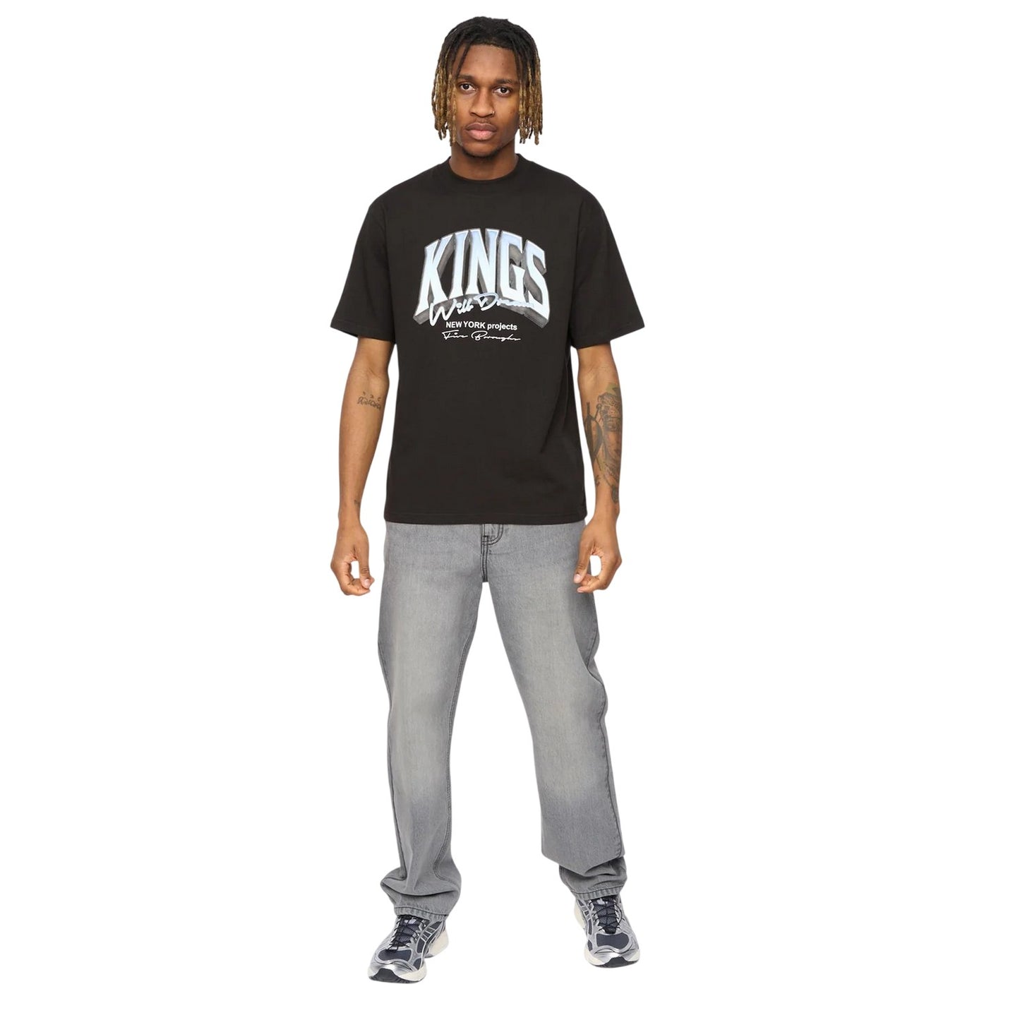 Black - Lifestyle - Kings Will Dream Mens Kingteam Oversized T-Shirt