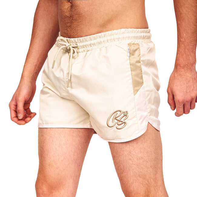 Stone - Front - Crosshatch Mens Barli Swim Shorts