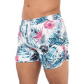 White - Front - Crosshatch Mens Mauritius Floral Swim Shorts