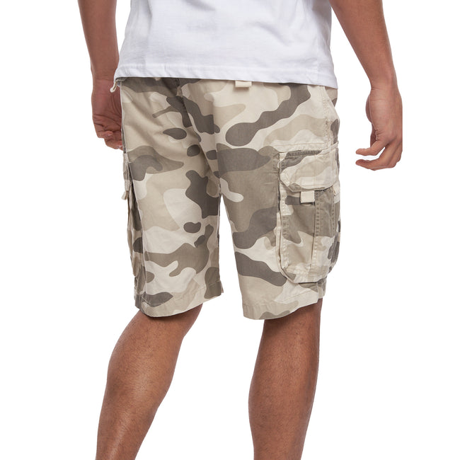 Stone - Pack Shot - Crosshatch Mens Watchford Camo Cargo Shorts