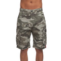 Olive - Front - Crosshatch Mens Watchford Camo Cargo Shorts