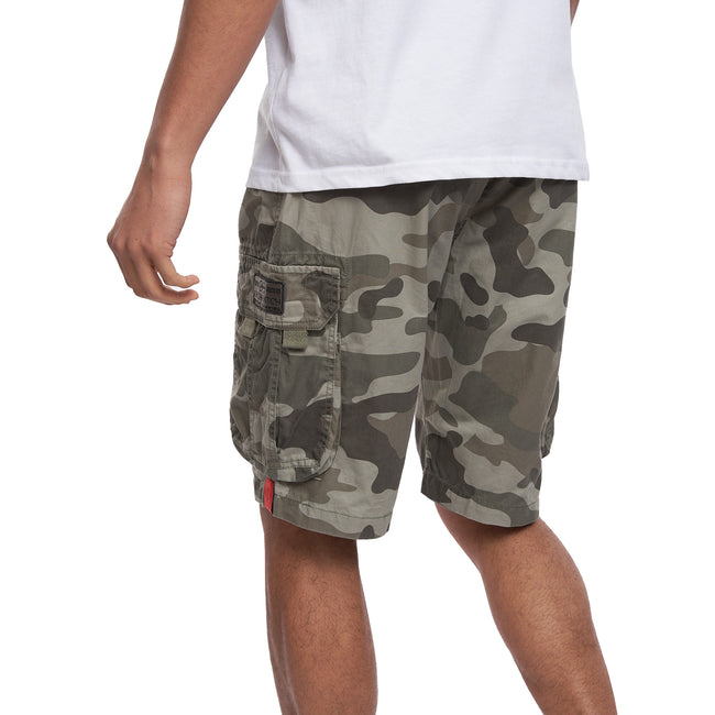 Olive - Lifestyle - Crosshatch Mens Watchford Camo Cargo Shorts