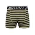 Green - Back - Crosshatch Mens Gridline Boxer Shorts (Pack of 3)