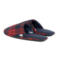 Red - Back - Crosshatch Mens Twostep Checked Slippers