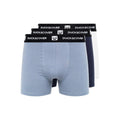 Blue-Navy-White - Front - Duck and Cover Mens Murff Boxer Shorts (Pack of 3)