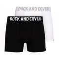 Black-White - Front - Duck And Cover Mens Salton Boxer Shorts (Pack Of 2)