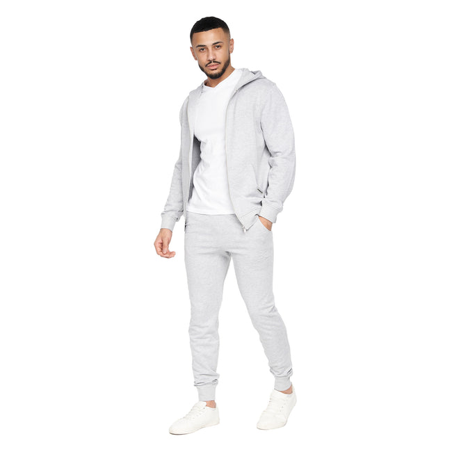 Grey Marl - Pack Shot - Crosshatch Mens Braxson Full Zip Hoodie