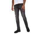 Dark Grey - Front - Crosshatch Mens Svelte Stretch Jeans